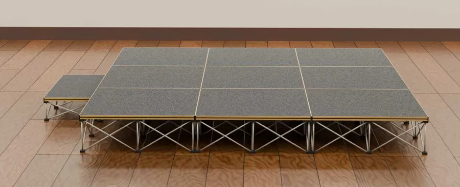 5x3m stage Any Surface + Any Height 230mm high - Consists of 15x Super fast Magnetic Platforms & Risers